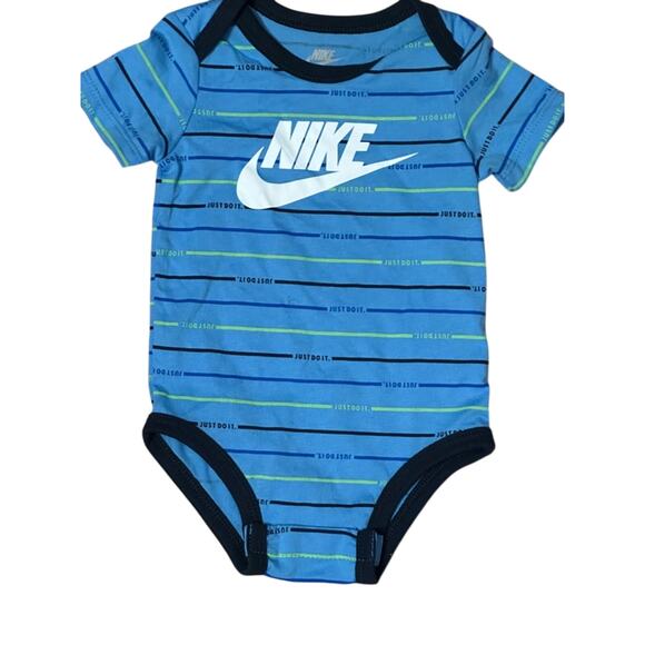 Nike Bodysuit Romper "Just Do It Hook & Loop" Graphic Multicolored Baby 9M NWT - Picture 3 of 7